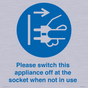 Please switch this appliance off at the socket when not in use